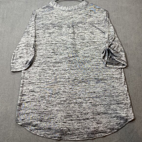 Perception Concept Womens Gray & Black Space Dye 3/4 Sleeve Top Size XL - Picture 3 of 11